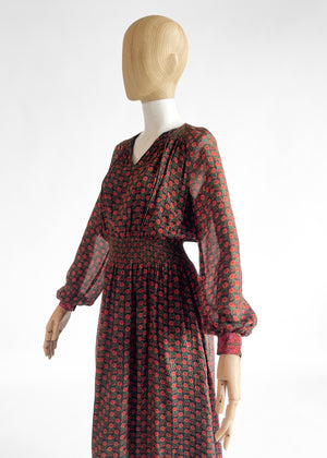 Vintage 1970s Treacy Lowe Silk Dress from India