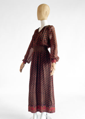 Vintage 1970s Treacy Lowe Silk Dress from India