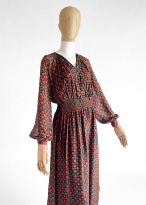 Vintage 1970s Treacy Lowe Silk Dress from India