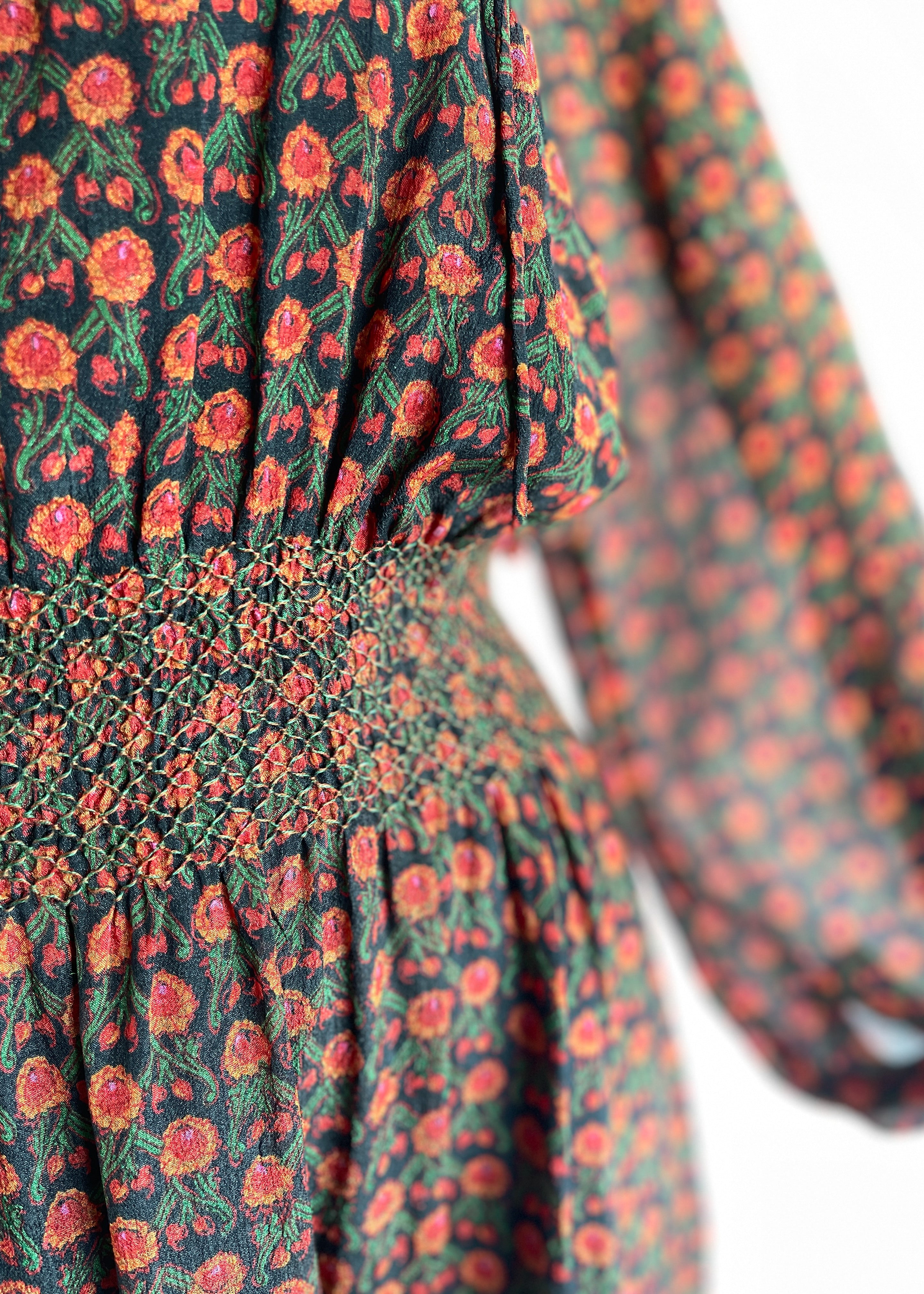 Vintage 1970s Treacy Lowe Silk Dress from India