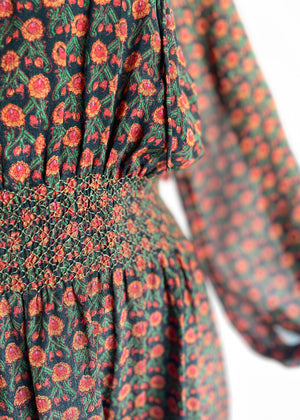Vintage 1970s Treacy Lowe Silk Dress from India