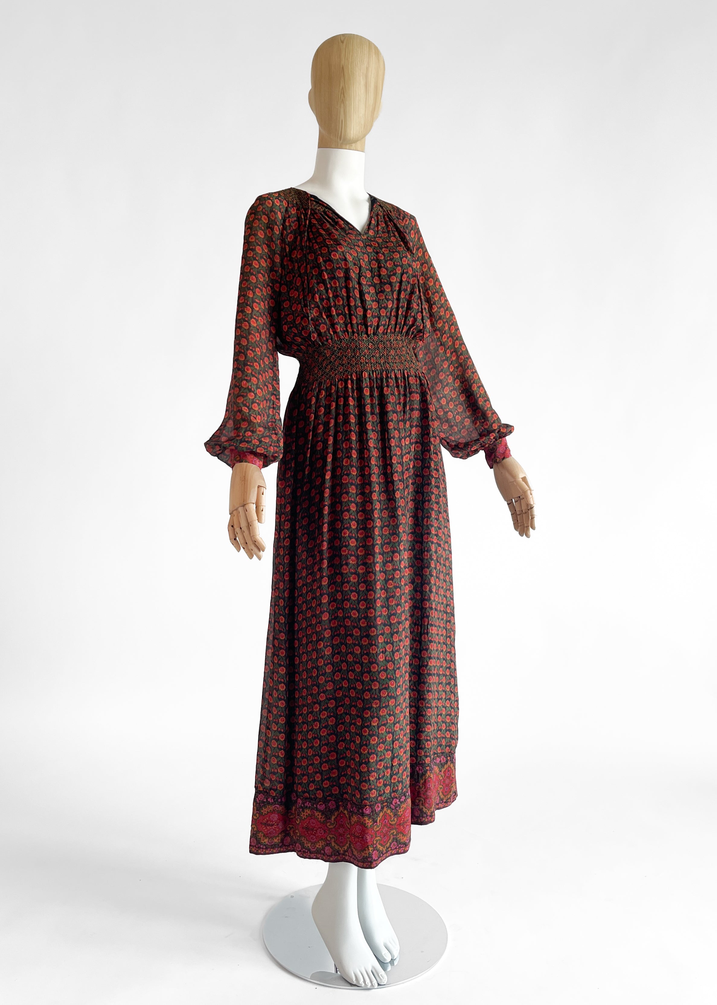 Vintage 1970s Treacy Lowe Silk Dress from India