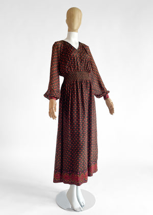 Vintage 1970s Treacy Lowe Silk Dress from India