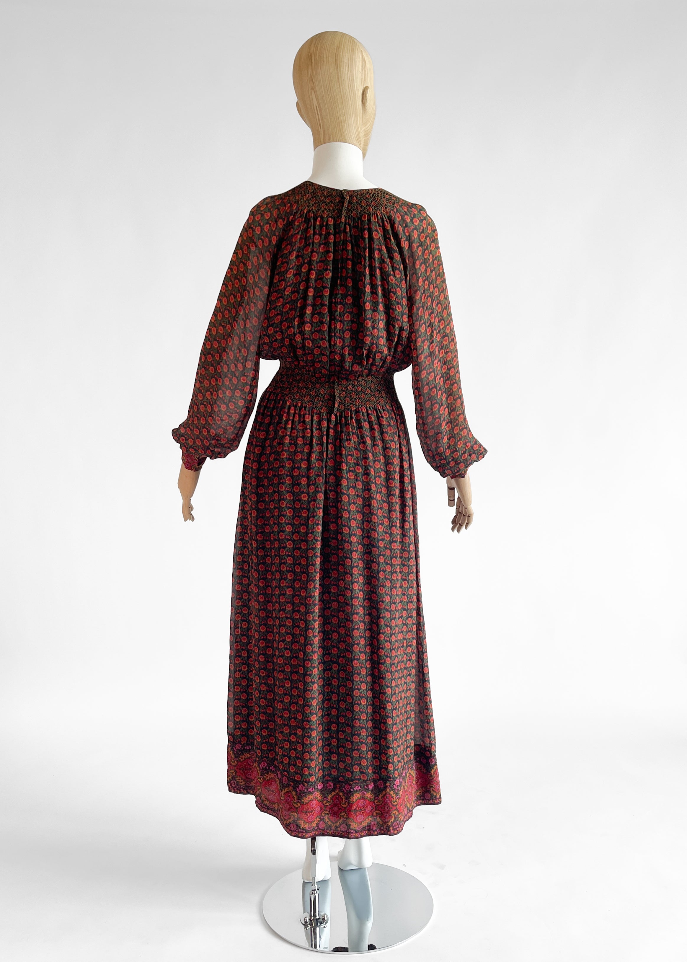 Vintage 1970s Treacy Lowe Silk Dress from India
