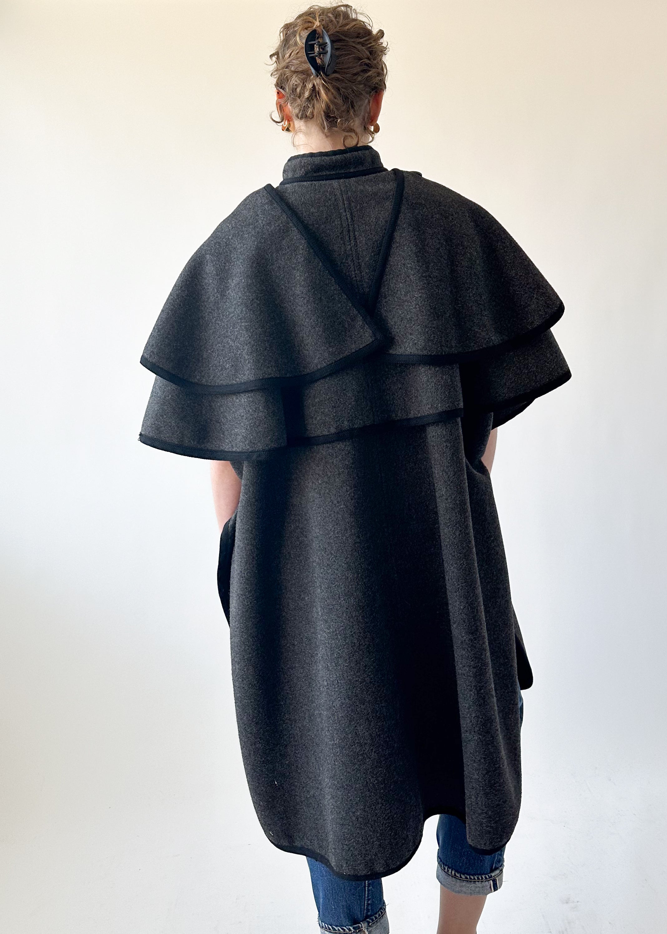 Vintage 1970s Yves Saint Laurent Wool Cape