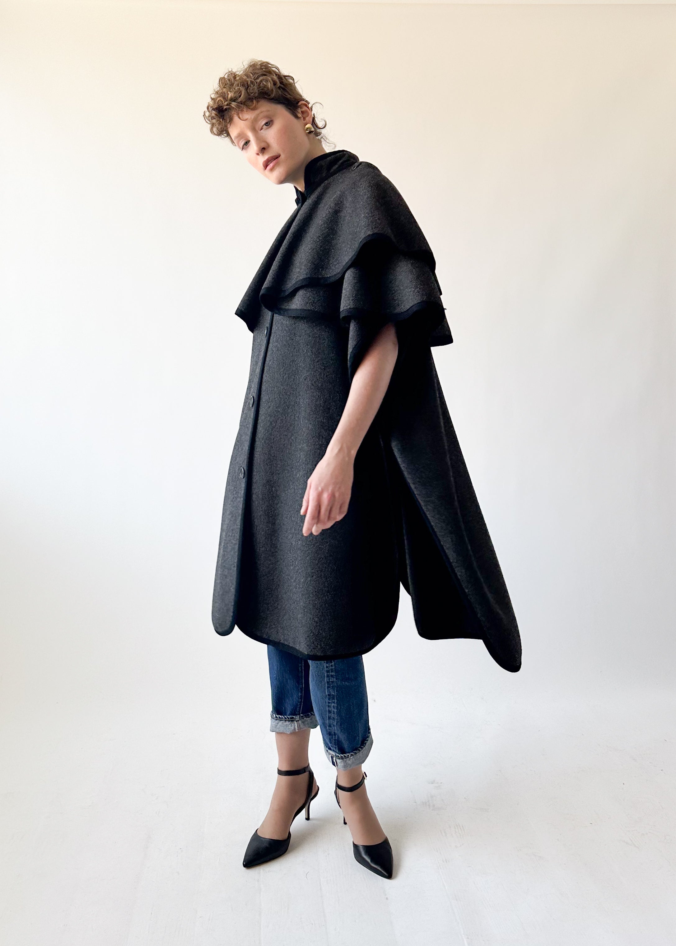 Vintage 1970s Yves Saint Laurent Wool Cape