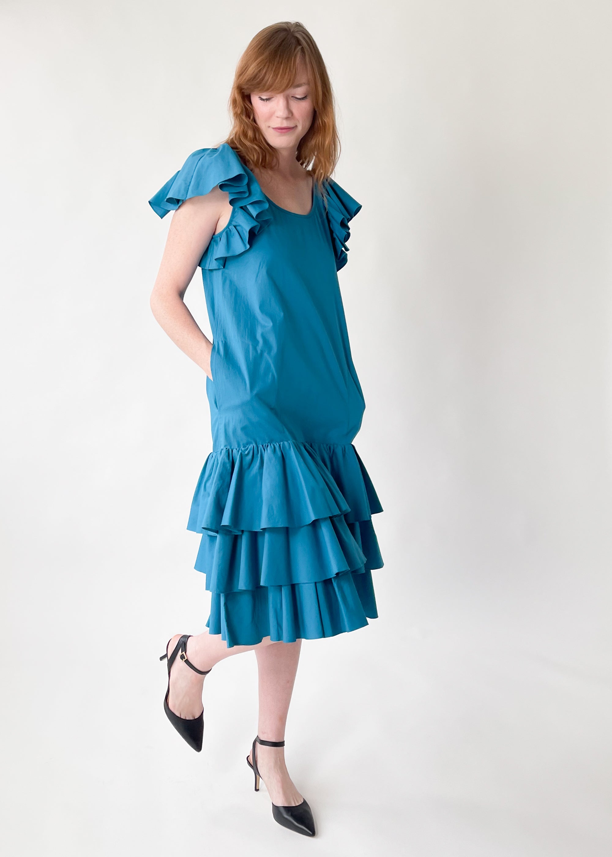 Vintage 1970s Yves Saint Laurent Summer Ruffle Dress