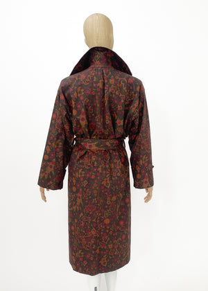 Vintage Yves Saint Laurent Print Trench Coat and Skirt