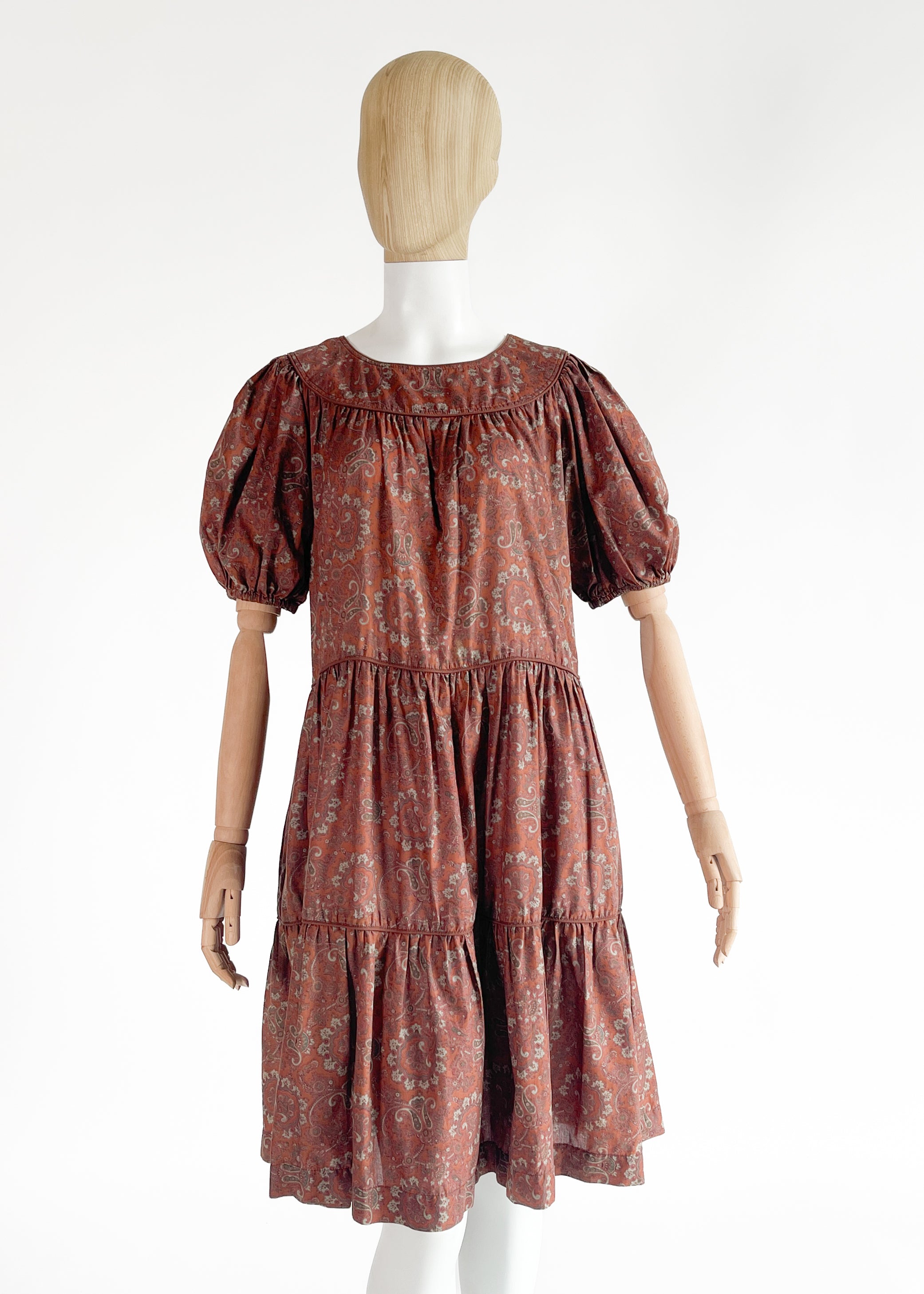 Vintage 1970s Yves Saint Laurent Cotton Dress