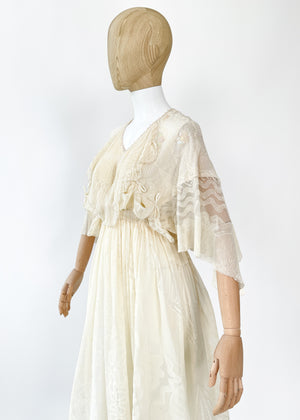 Vintage 1970s Zandra Rhodes Hand-Painted "Shell" Dress