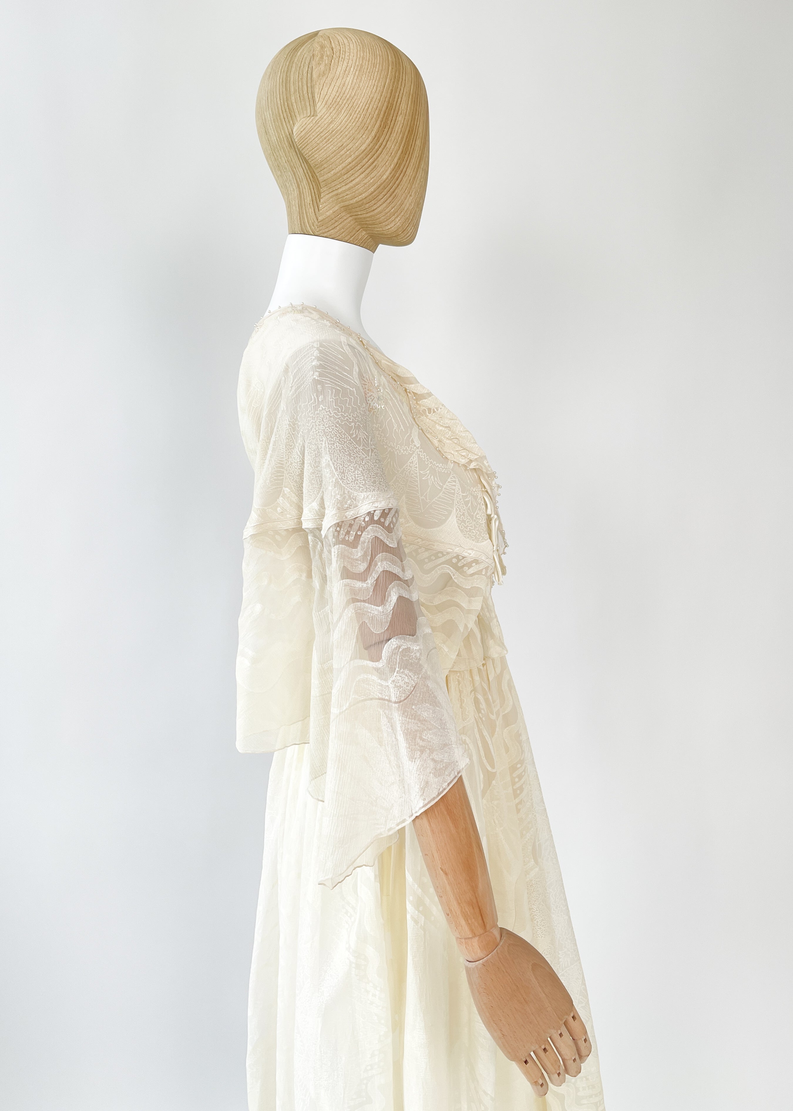 Vintage 1970s Zandra Rhodes Hand-Painted "Shell" Dress