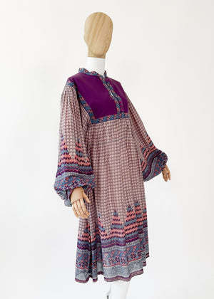 Vintage 1970s Indian Cotton Dress