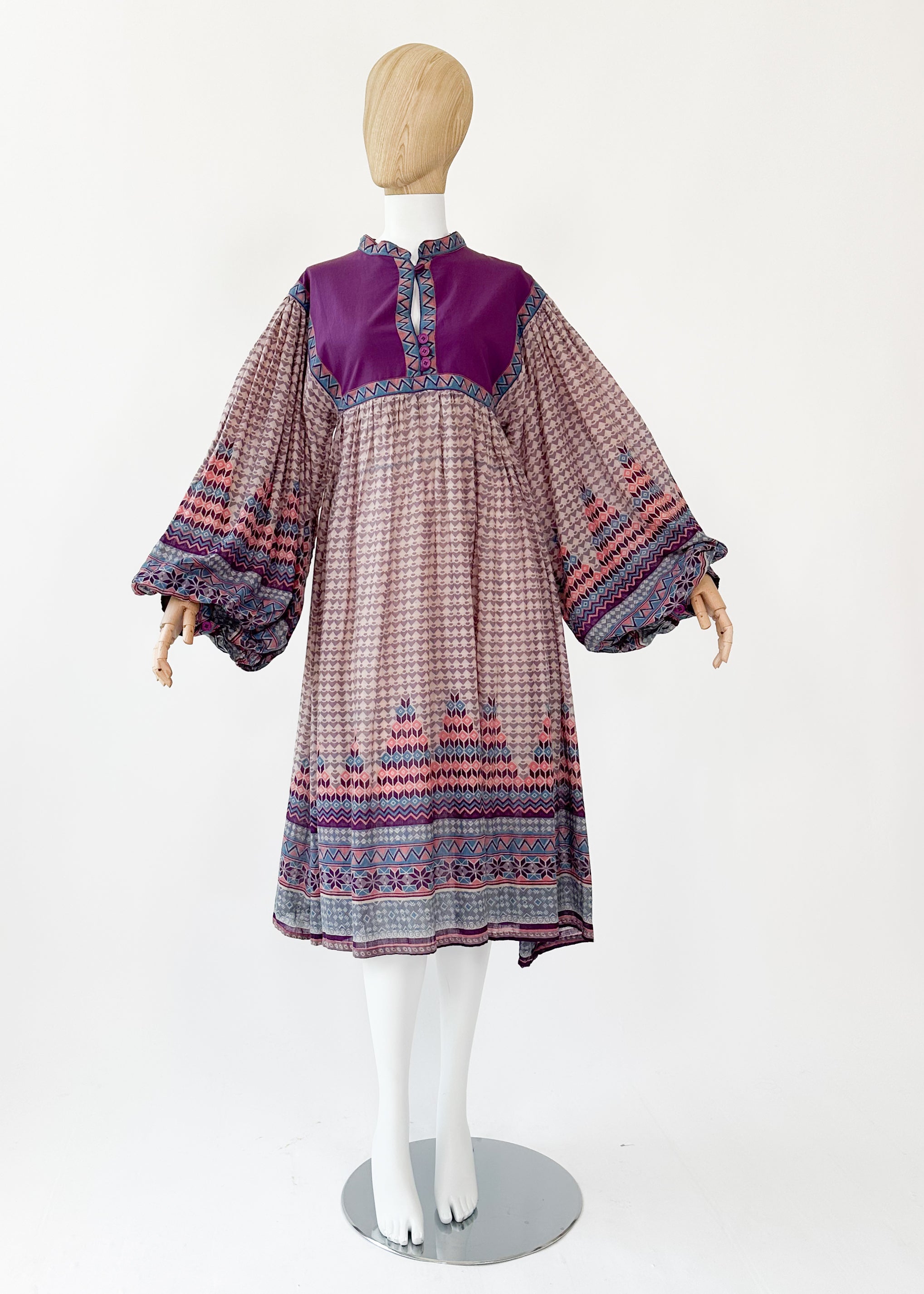 Vintage 1970s Indian Cotton Dress - Raleigh Vintage