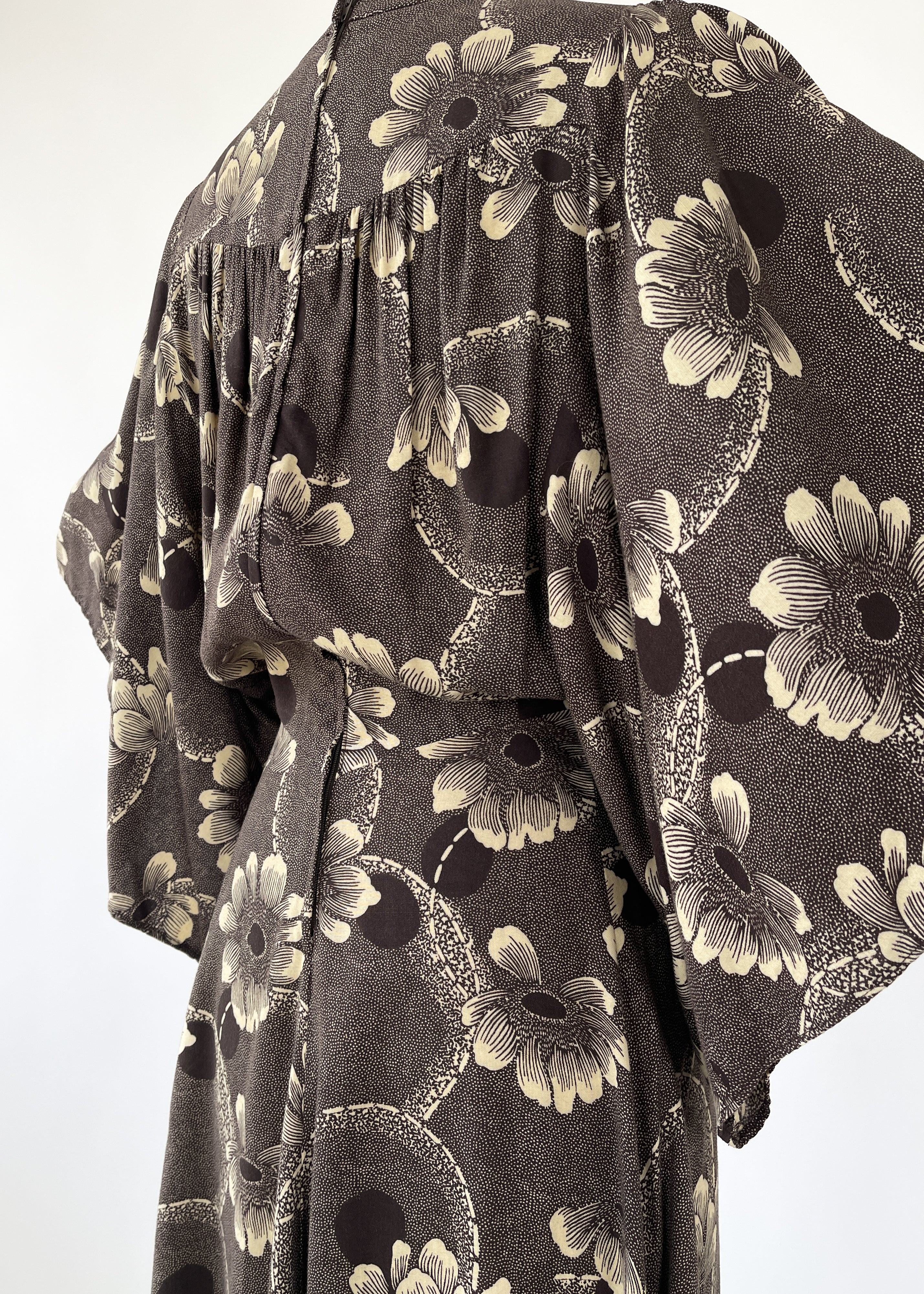 1970s Biba Floral Flutter Sleeve Dress