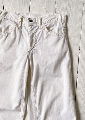 Vintage 1970s White Canvas Wide Leg Jeans