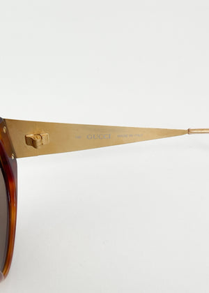 Vintage Gucci Tortoiseshell and Gold Sunglasses