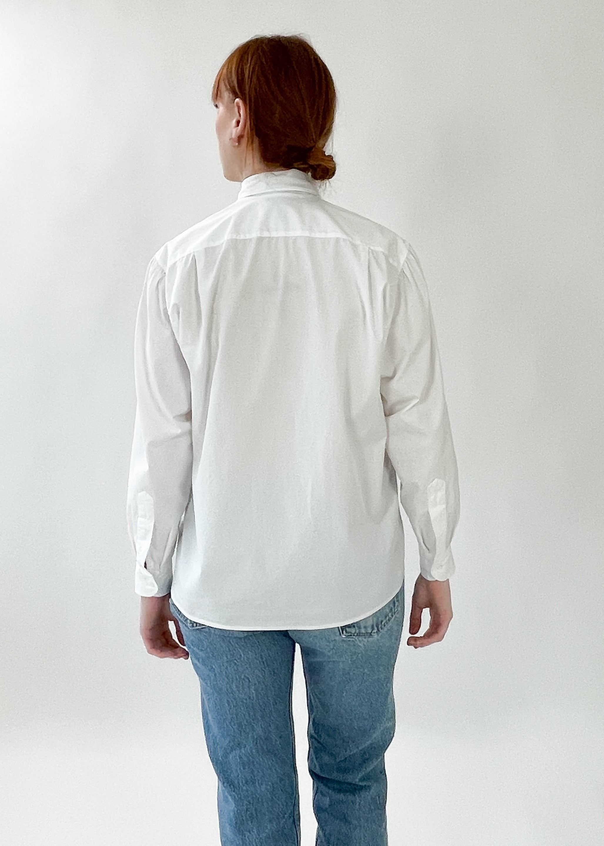 Vintage 1980s Ralph Lauren Cotton Tie Neck Shirt