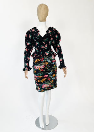 Vintage 1980s Ungaro Floral Dress