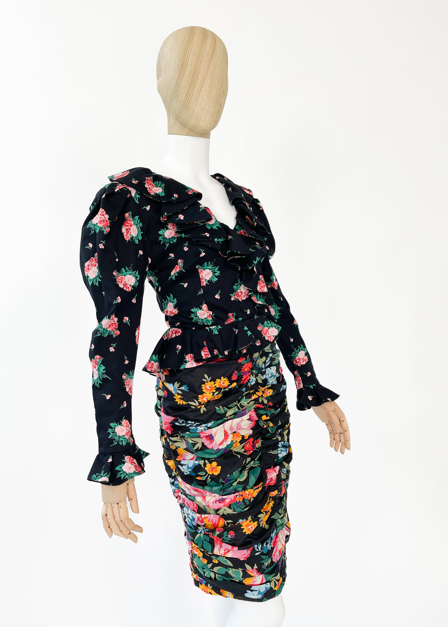 Vintage 1980s Ungaro Floral Dress