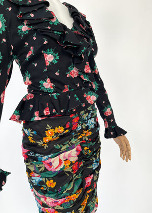 Vintage 1980s Ungaro Floral Dress