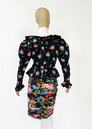 Vintage 1980s Ungaro Floral Dress