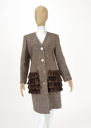 Vintage Valentino Herringbone Tweed Coat