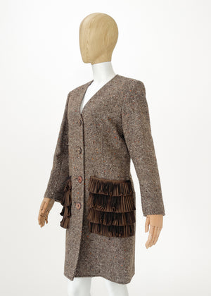 Vintage Valentino Herringbone Tweed Coat