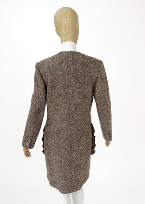 Vintage Valentino Herringbone Tweed Coat