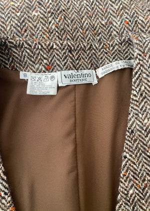 Vintage Valentino Herringbone Tweed Coat