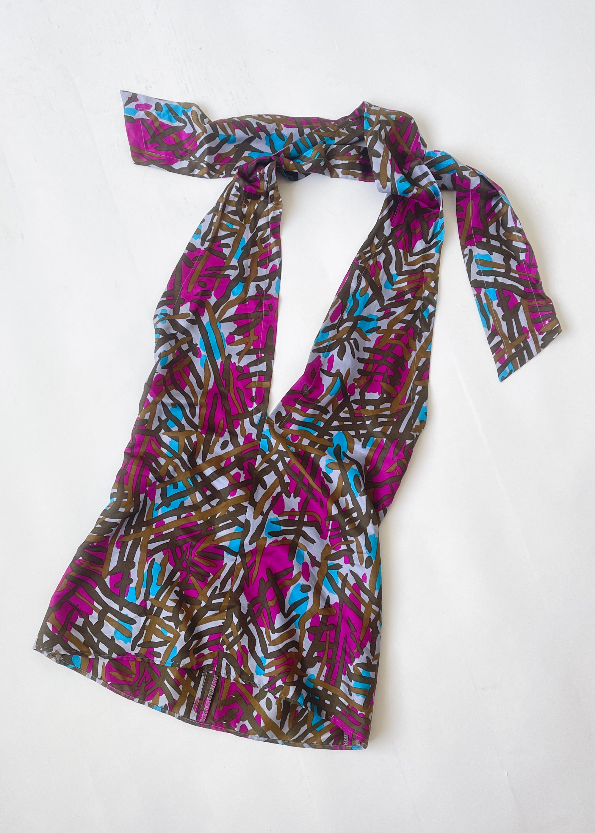 Vintage 1980s Yves Saint Laurent Silk Halter Top