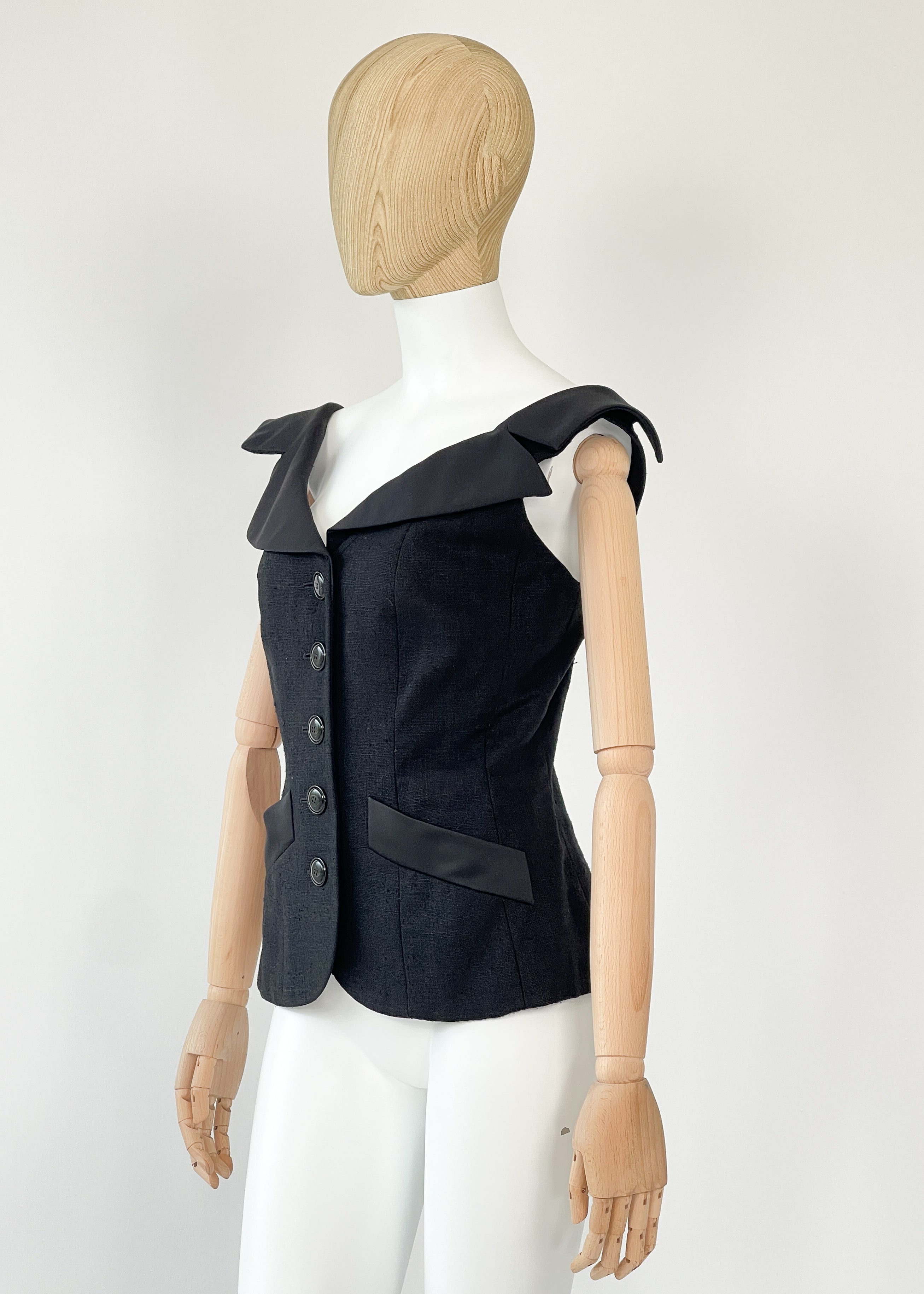 Vintage Yves Saint Laurent Silk Tuxedo Top