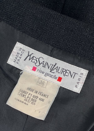 Vintage Yves Saint Laurent Silk Tuxedo Top