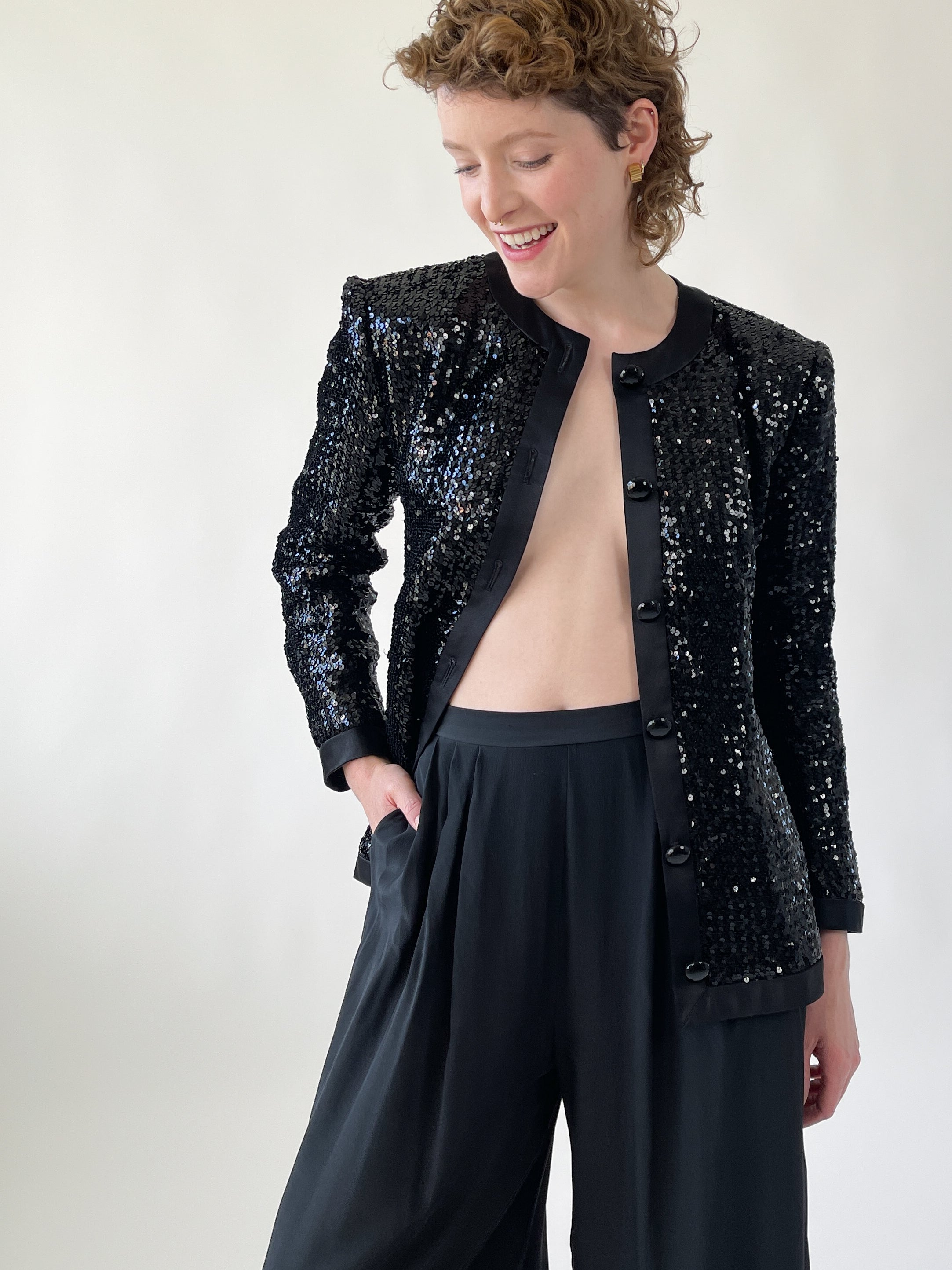 Vintage 1980s Yves Saint Laurent Sequin Jacket