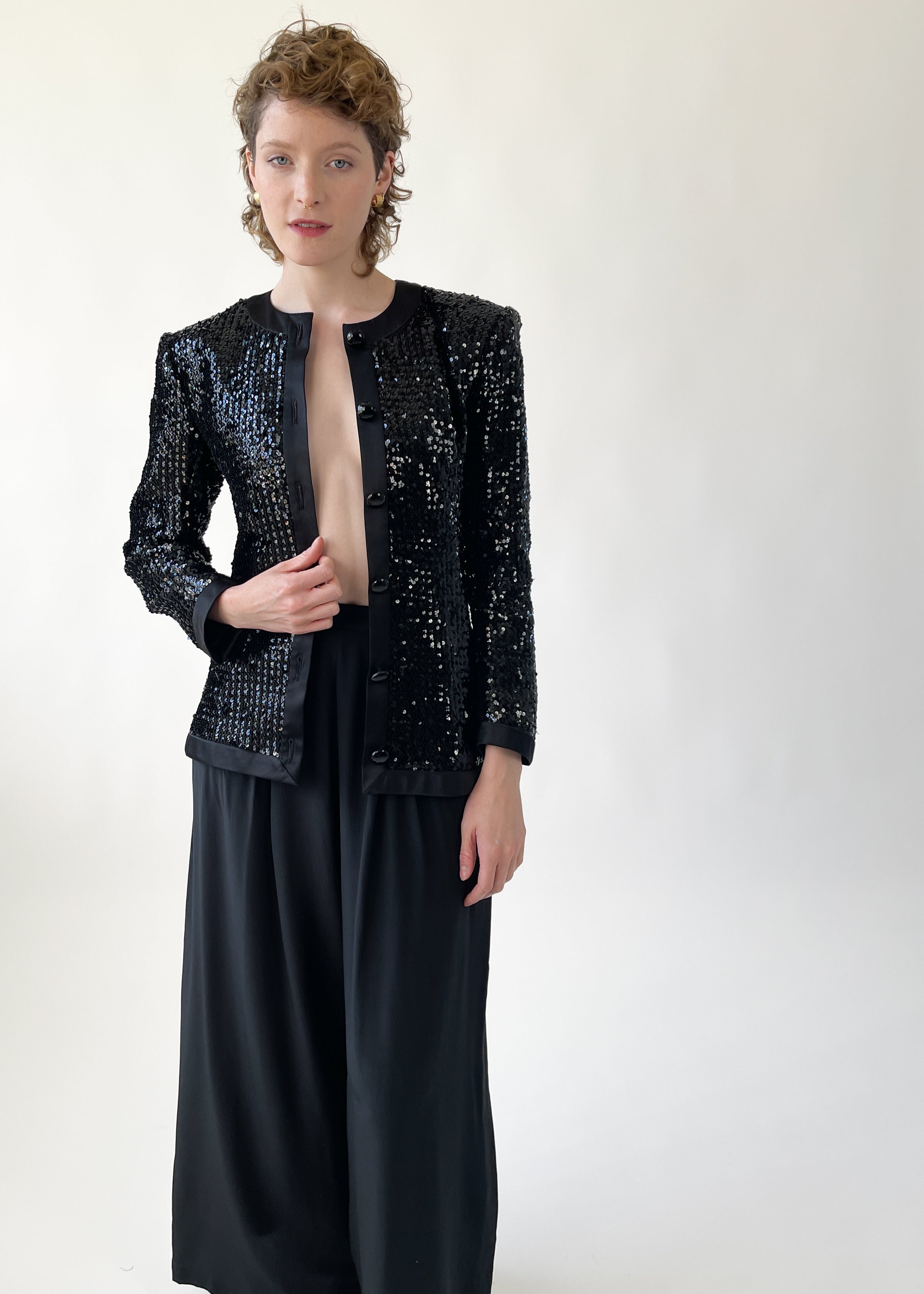 Vintage 1980s Yves Saint Laurent Sequin Jacket