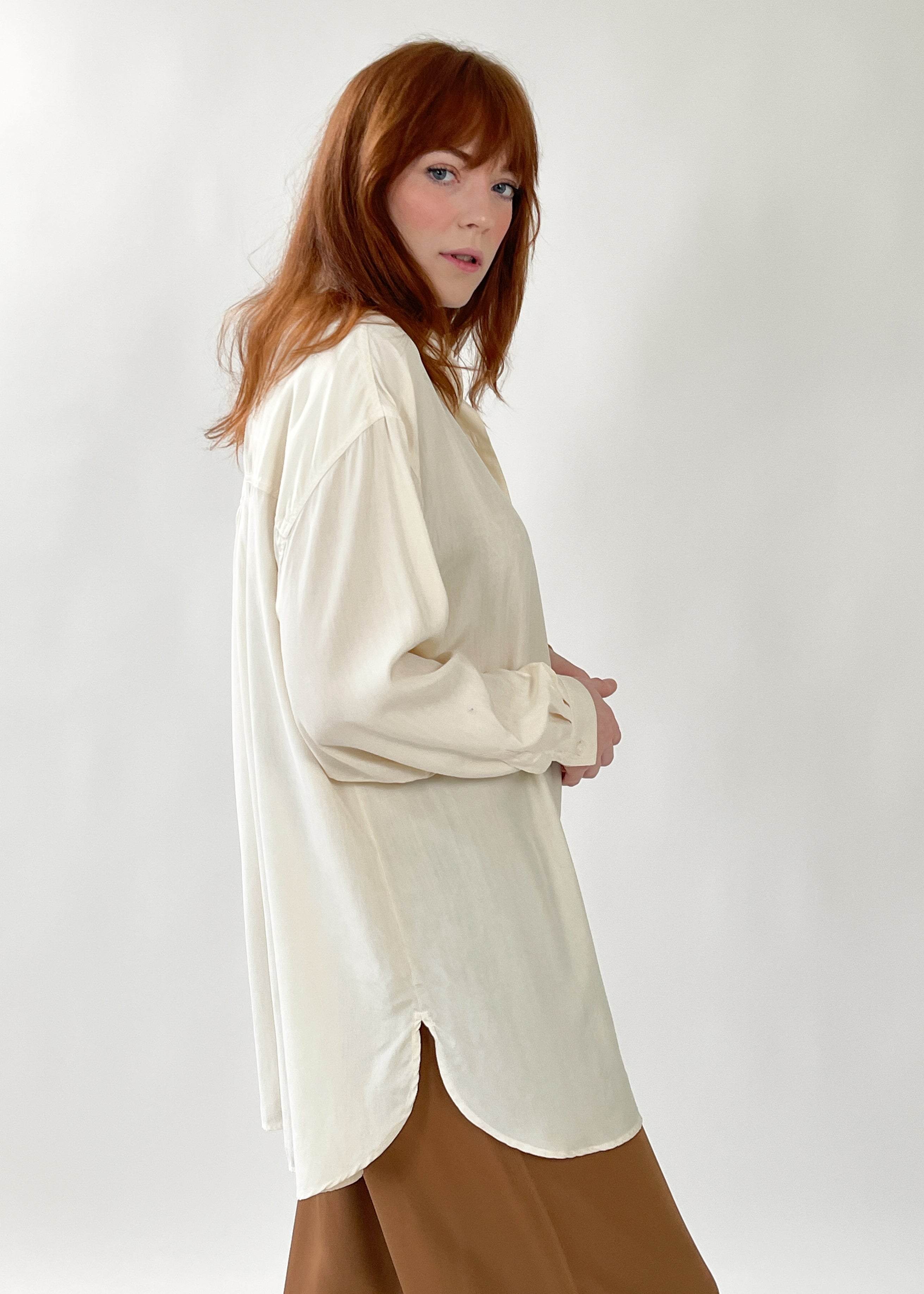 Vintage 1990s Oversized Silk Shirt