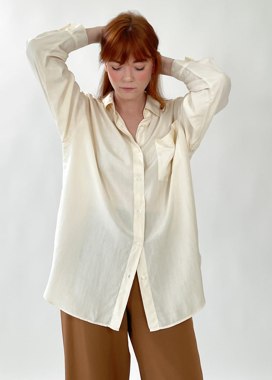 Vintage 1990s Oversized Silk Shirt