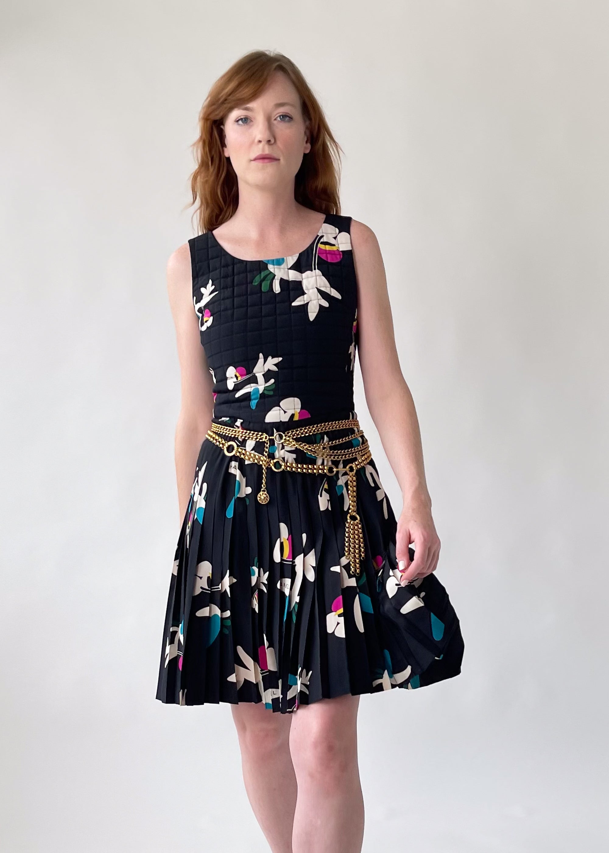 Vintage Chanel Silk Print Dress S/S 2000