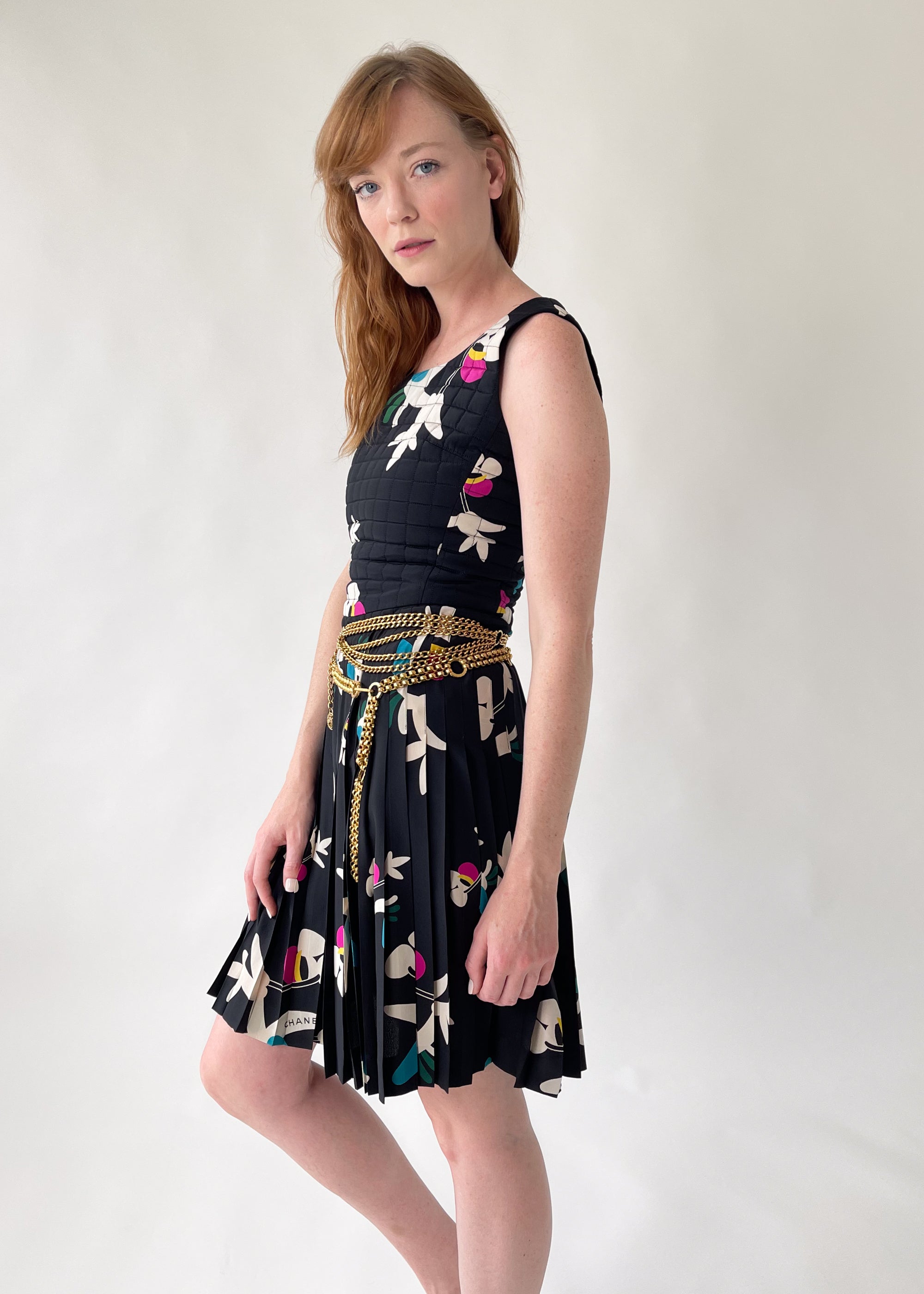 Vintage Chanel Silk Print Dress S/S 2000