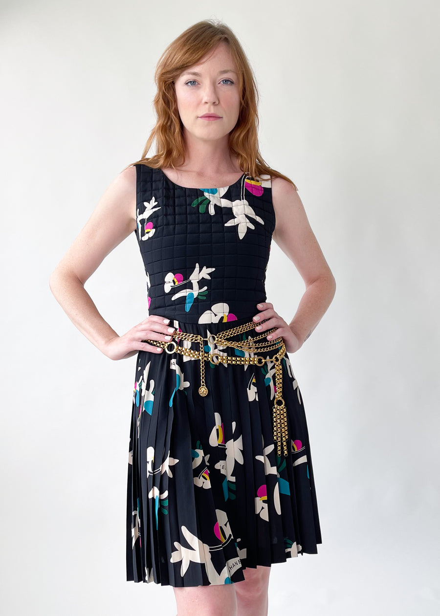 Vintage Chanel Silk Print Dress S/S 2000