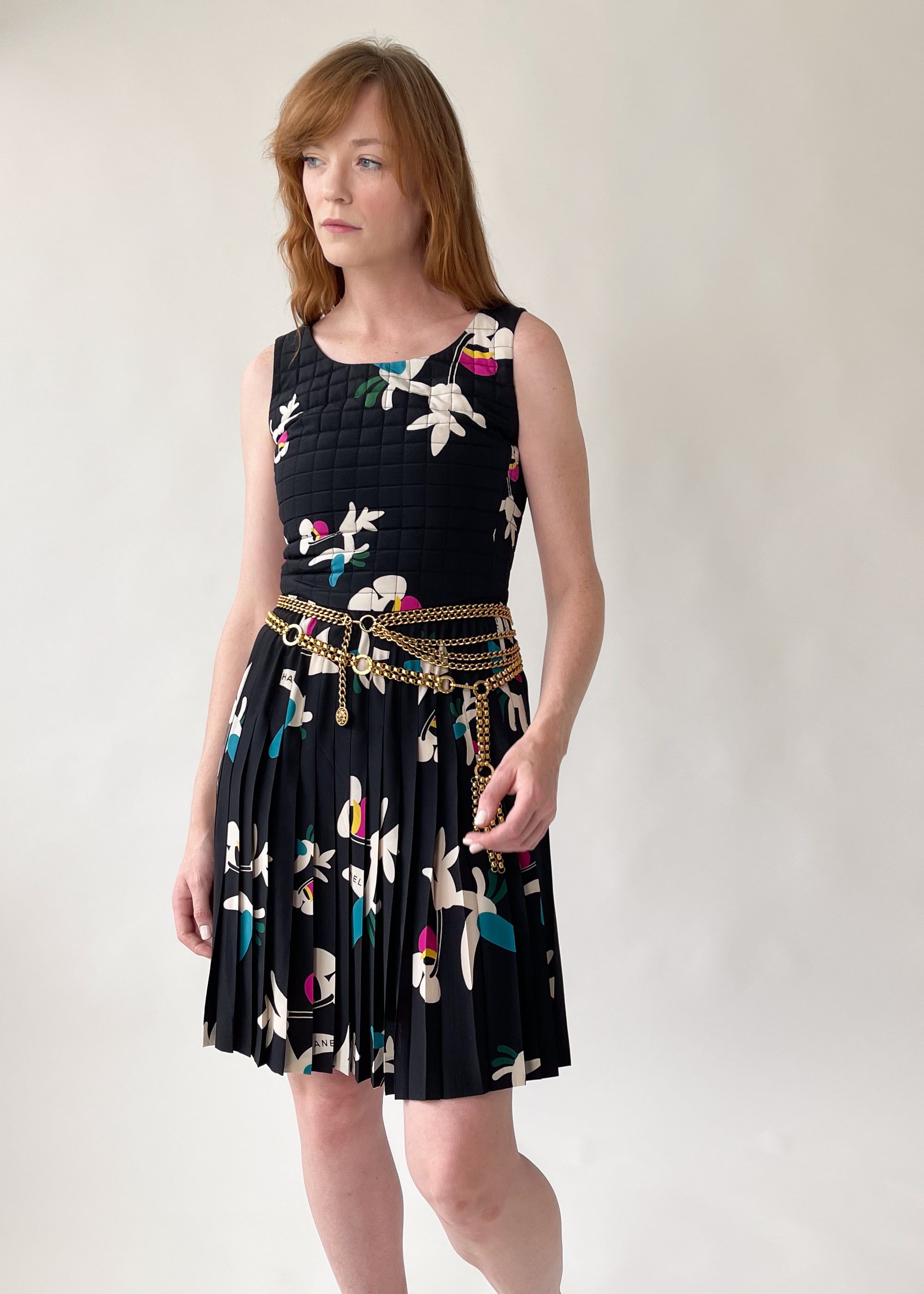 Vintage Chanel Silk Print Dress S/S 2000
