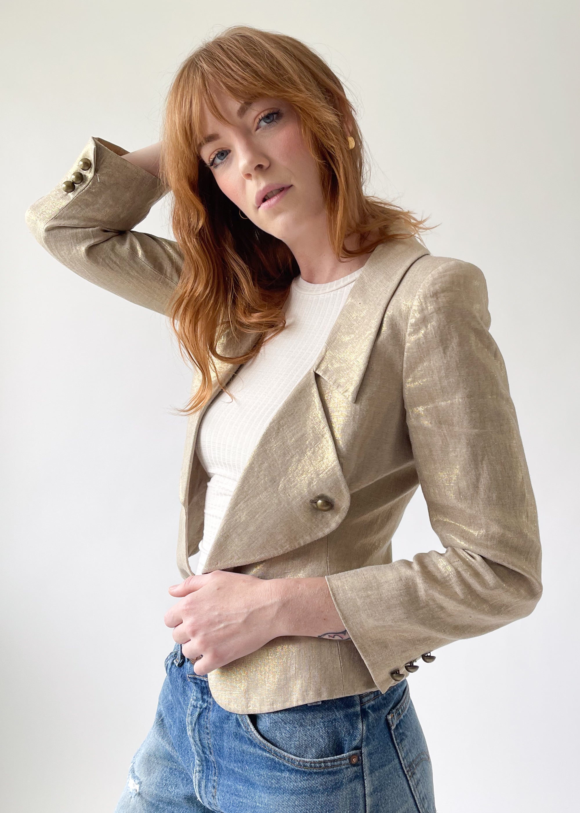 Vintage Alexander McQueen Gold Military Style Jacket