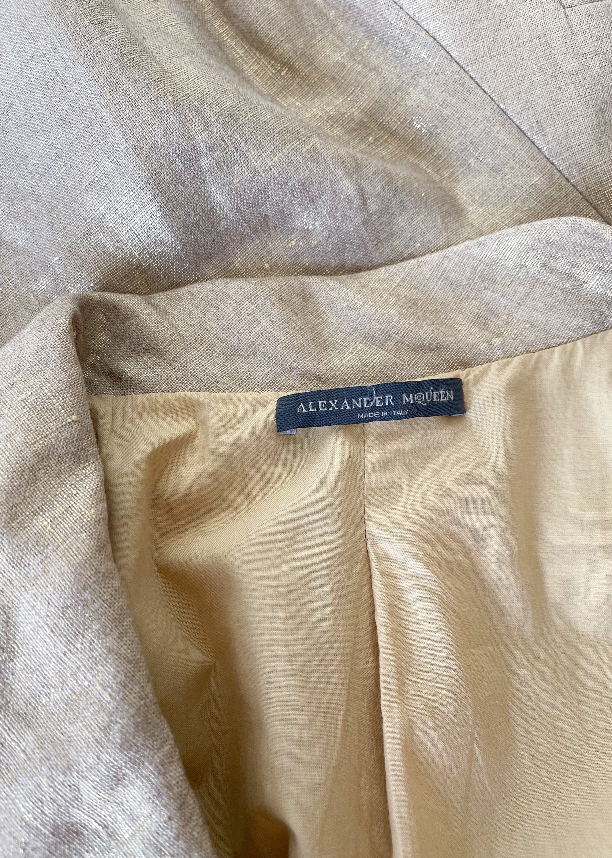 Vintage Alexander McQueen Gold Military Style Jacket