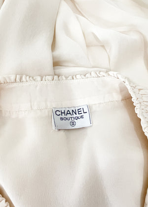 Vintage Chanel Ivory Silk Blouse