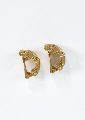 Vintage Christian Dior Gold Lattice Hoops