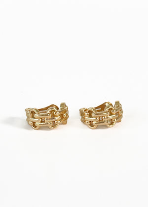 Vintage Christian Dior Gold Lattice Hoops