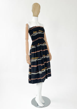 Vintage 1980 Halston Silk Strapless Dress