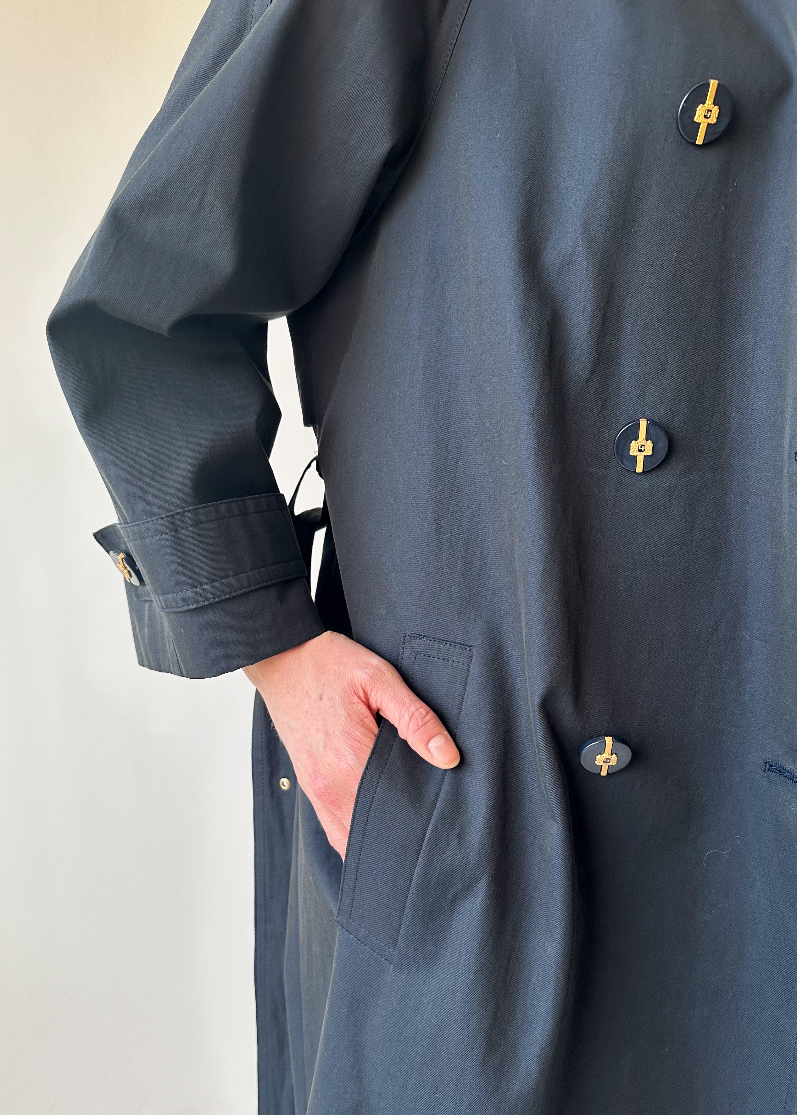 Vintage Louis Féraud Black Trench Coat