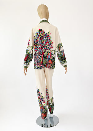 Vintage Moschino 1997 Tropical Print Pant Suit