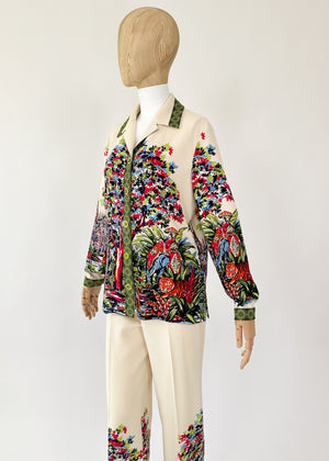 Vintage Moschino 1997 Tropical Print Pant Suit