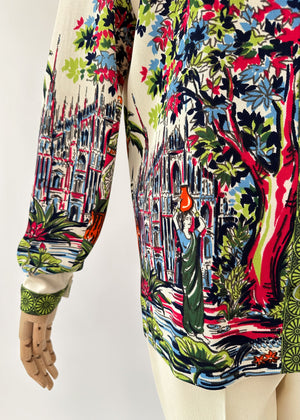 Vintage Moschino 1997 Tropical Print Pant Suit